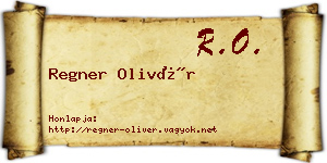 Regner Olivér névjegykártya
